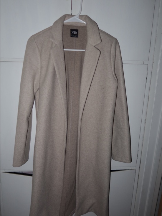 Zara Jackets & Blazers - ZARA Taupe Single-Breasted Long Trench Coat